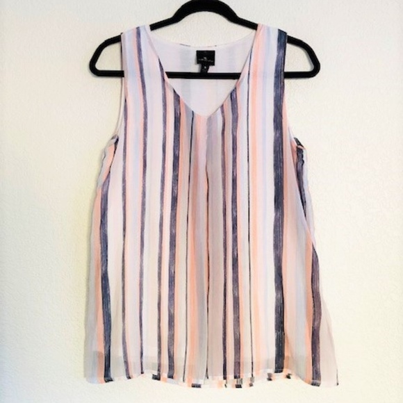 🍍 Worthington Colorful Vertical Stripe Tank Top S - Picture 1 of 4